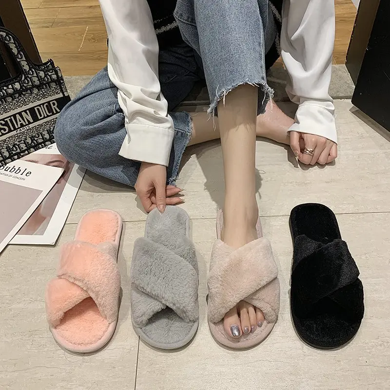 

Maomao Slippers Women's Spring And Autumn 2022 New Indoor Home Flat Bottom Cross Sewn TPR Open Toe Cotton Slippers