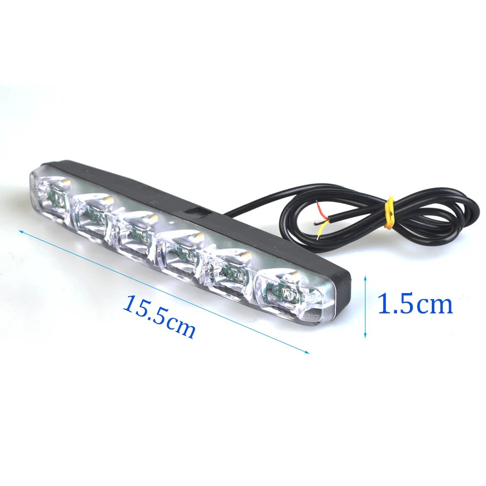 

2 шт., супер яркие светодиодные лампы для дневных ходовых огней, 6000 К