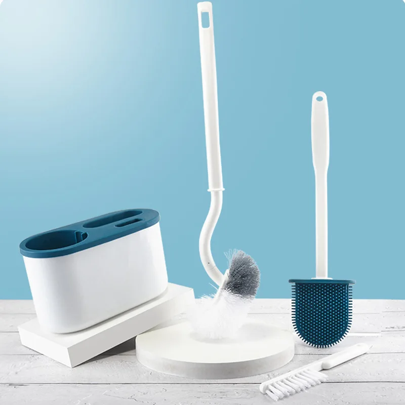 

Three-in-one Toilet Brush Household Products Silicone Toilet Cleaning with Holder Bath Cleaner Accessories Sets Wc Utensils