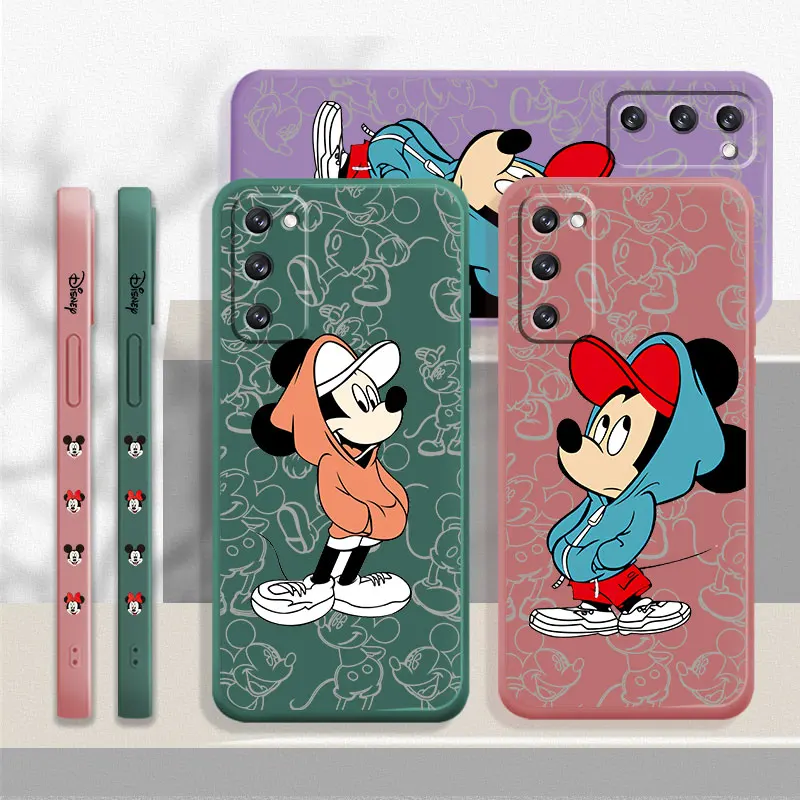 

Liquid Silky Full-Body Cover Fashion Mickey Luxury Minnie For Samsung S22 Ultra 5G S10 S20 FE 10 Lite S21 Plus S10e Note 20