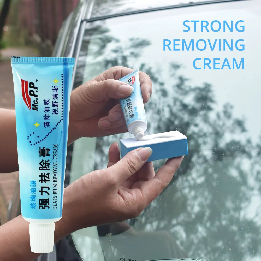 1pcs Universal Car Glass Polishing Degreaser Cleaner Oil Film Clean Polish Paste for Bathroom Window Glass Windshield Windscreen