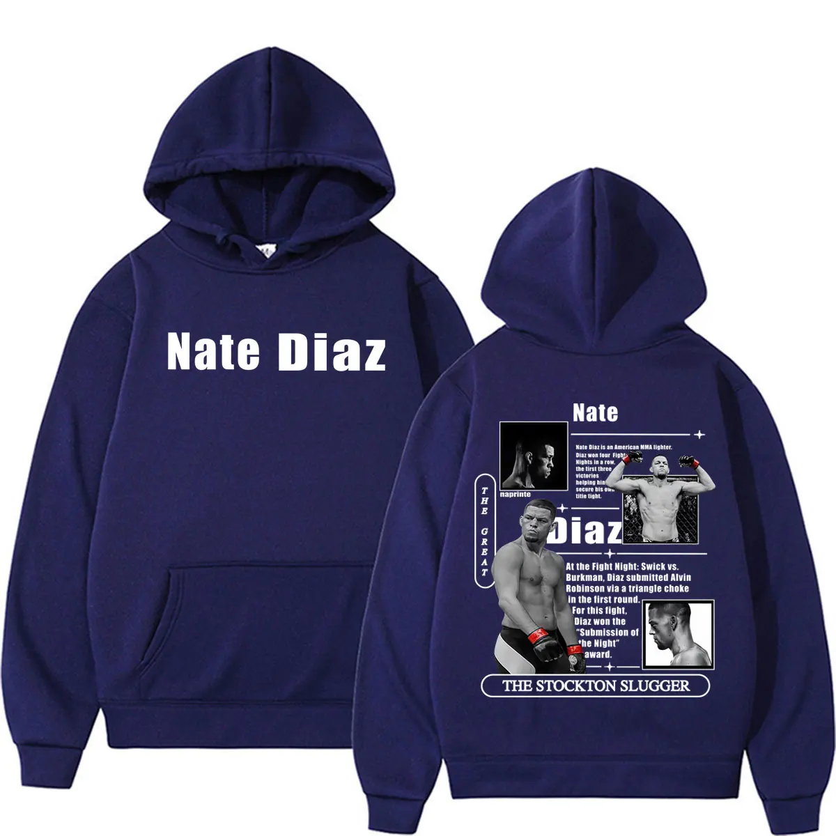 Фото Свитшоты Nate Diaz The Stockton Slugger для фанатов: модные, эстетичные, повседневные флисовые худи оверсайз для мужчин и женщин №2