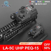 wadsn la 5c uhp peq 15 ir laser red green blue dot white flashlight tactical weapons for 20mm rail hunting rifle airsoft peq