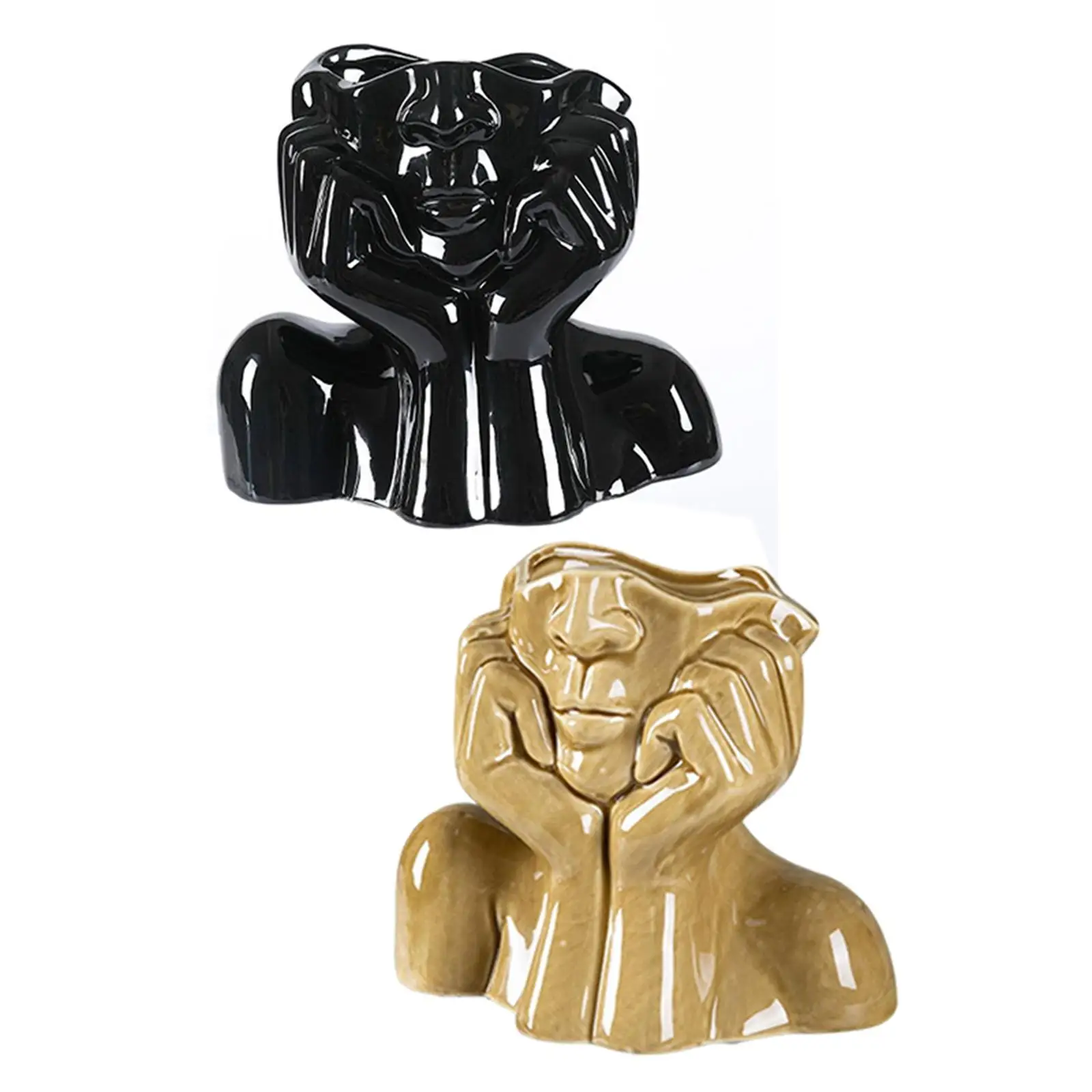 

Минималистичный цветочный горшок с человеческим лицом, цветочные вазы, абстрактная Женская ваза с изображением головы лица для прикроватн...