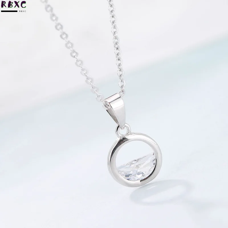 

RXBC Yiwang Qingquan Necklace 925 Sterling Silver collarbone chain women's simple Pendant Art small fresh Korean jewelry