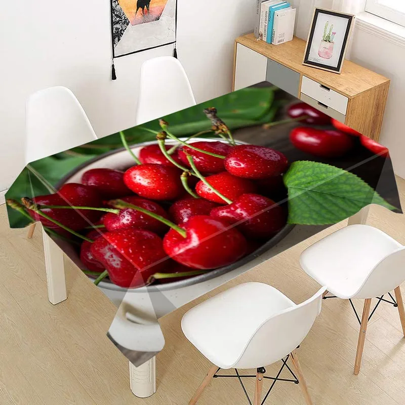 

Cherry Tablecloth Oxford Fabric Square/Rectangular Dust-proof Table Cover For Party Home Decor TV Covers