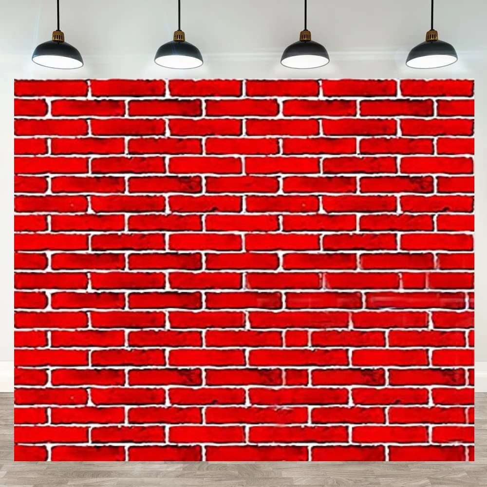 

Red Brick Wall Photography Backdrop For Christmas Party Supplies Decoration Poster Brick Fireplace Background Banner
