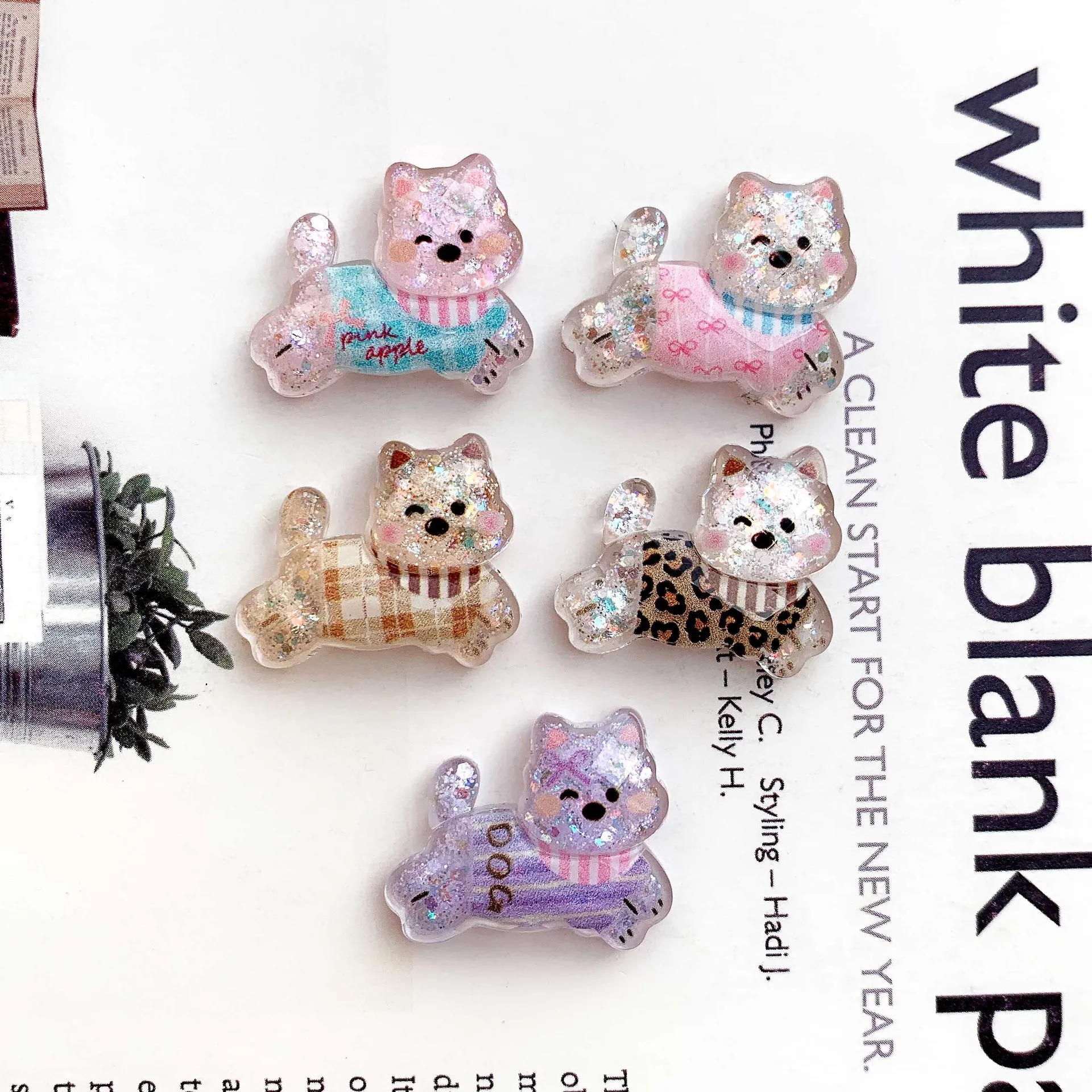 Милый мультфильм блестящие животные собака бобра плоская задняя часть смоляные