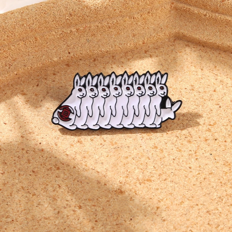 Милые Мультяшные эмалевые броши в стиле белых кроликов подарок для детей брошь