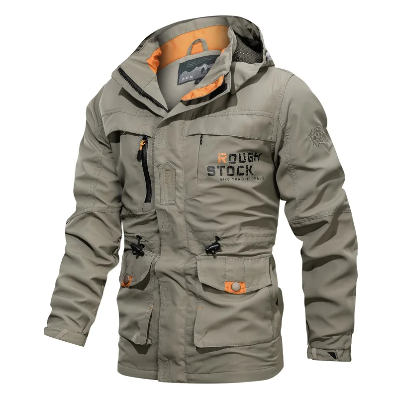 

Men's Jacket Waterproof Mountaineering Jacket Men's Windbreaker Jacket Cycling Jacket Submachine Jacket Fashion Pocket