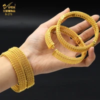 aniid dubai fashion 24k gold plated bangles bracelet african nigerian bridal wedding gift hawaiian women charm jewelry wholesale