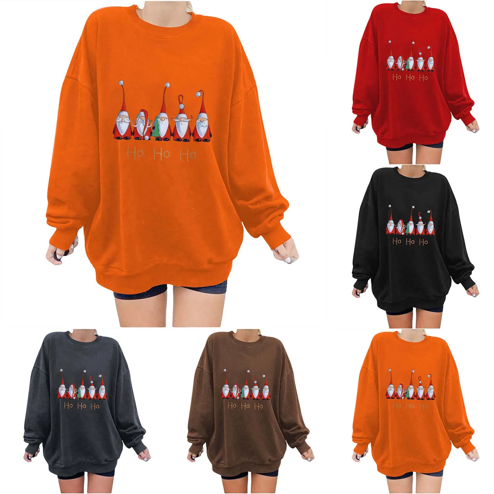 

Women's Christmas Print Sweatshirt Casual Pullover And European Style Kawaii Exercise