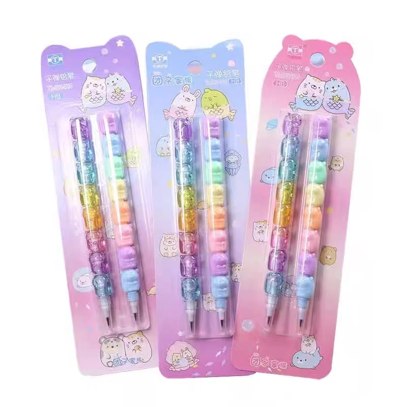 

Creative Cartoon Student Building Block Pencils Detachable Creative Pencil Free Sharpen Multi-Purpose Bullet Pencil Stationery