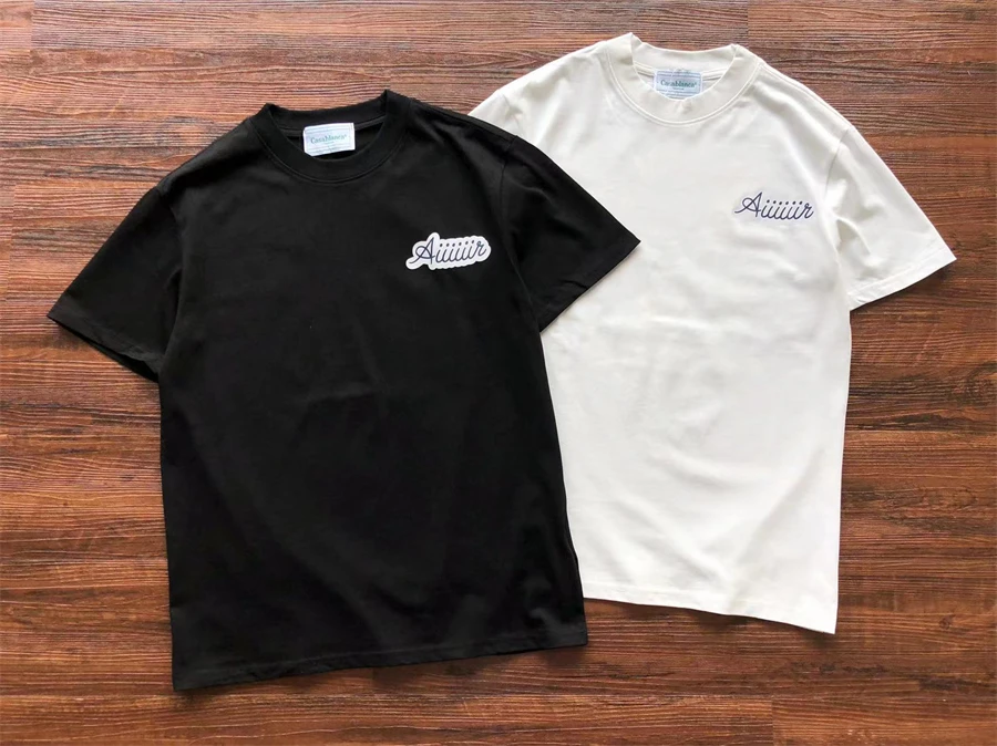 

New 1:1 Triangle Aircraft Casablanca T-Shirt Men Women Couple T Shirt Casual Short Sleeve Tee Top Clothing