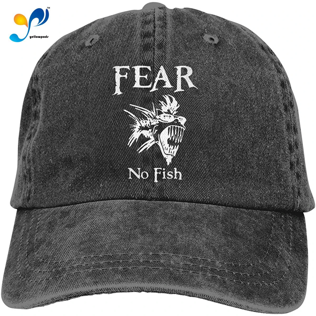 

Hats For Women Fear No Fish Unisex Basic Casquette Hat Vintage Adjustable Hip Hop Baseball Caps Trucker Hat Black