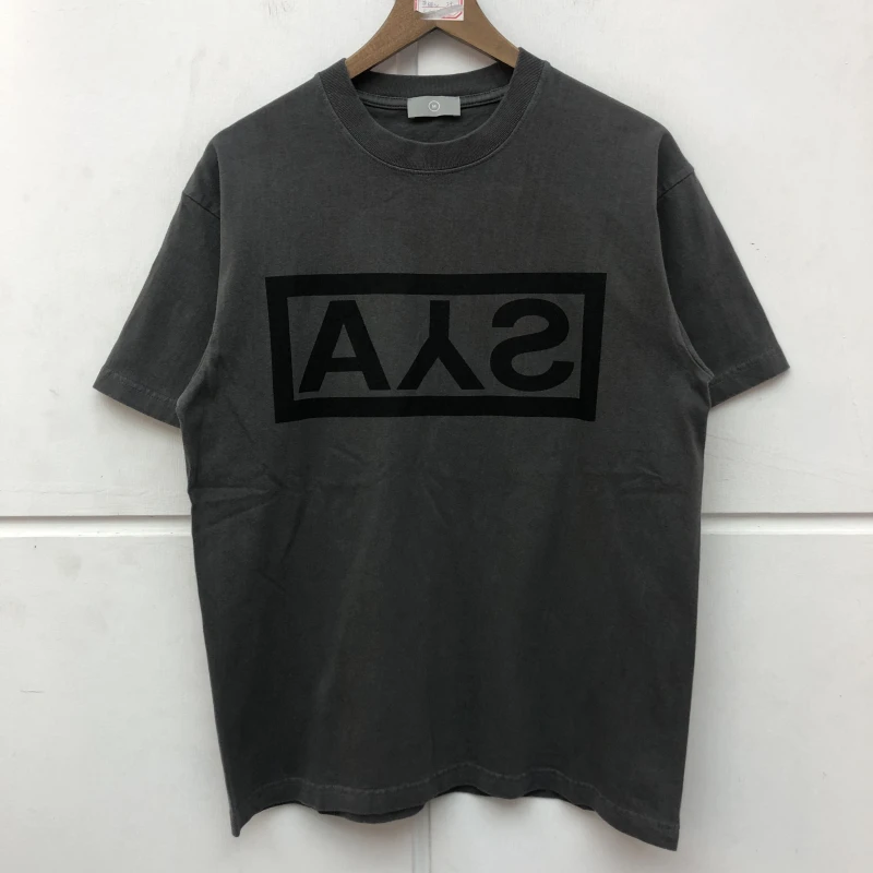 

New luxury 2021 ASKYURSELF Men Old washing T Shirts T-Shirt Hip Hop Skateboard Street Cotton T-Shirts Tee Top kenye D84
