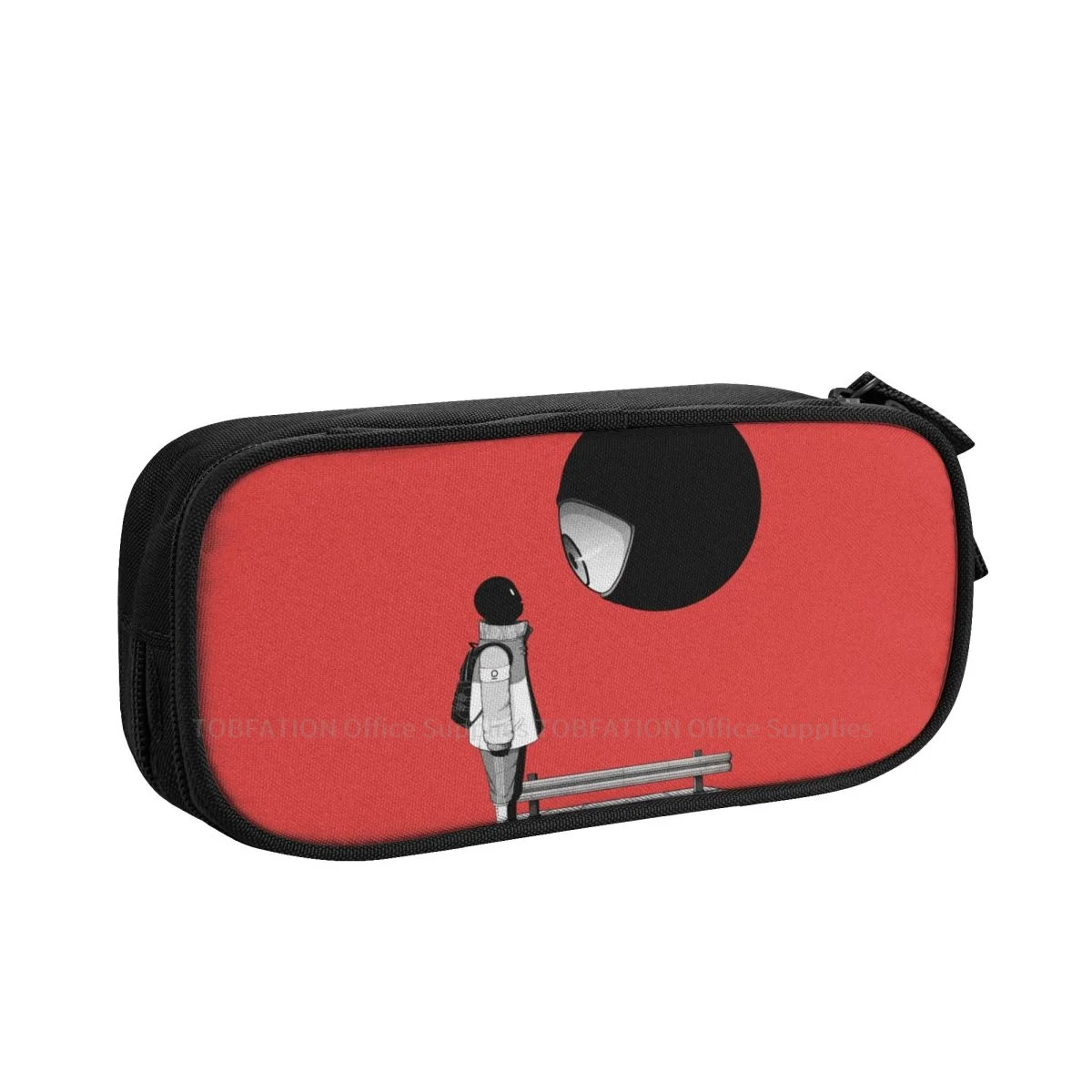

Black Eyeball Pencase Illustration Pencil Bag Teenage School Storage Supplies Large Capacity Double Zipper