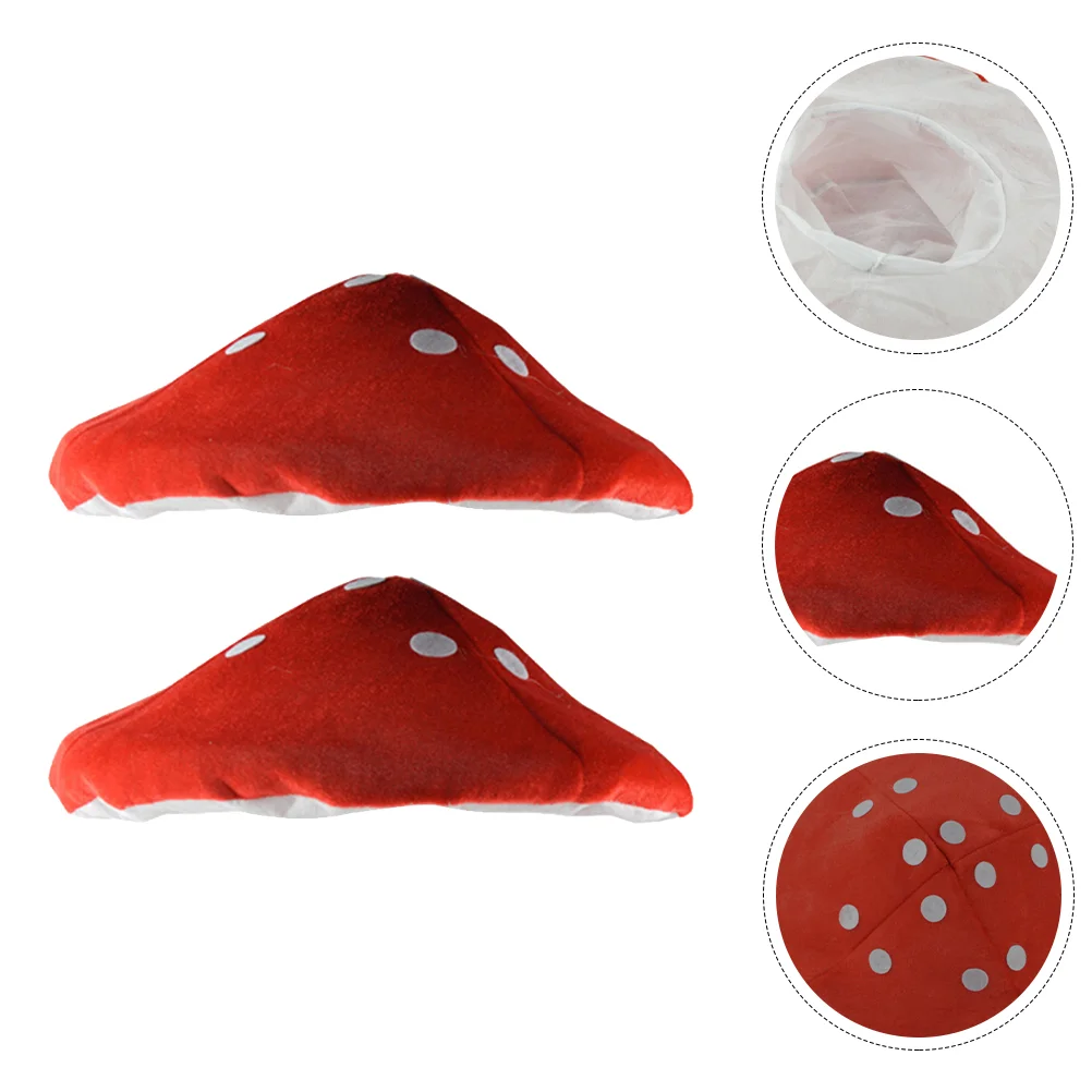 Купи Mushroom Hat Costume Cosplay Funny Hats Plush Party Cap Kids Beret Red Kawaii Headwear Shaped Novelty Decor Children за 564 рублей в магазине AliExpress