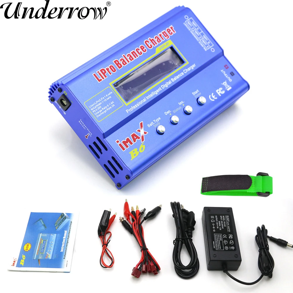 

IMAX B6 80W Battery Charger Lipo NiMh Li-ion Ni-Cd Digital Lipro Balance Charger Discharger Adapter For Rc Helicopter Aircraft