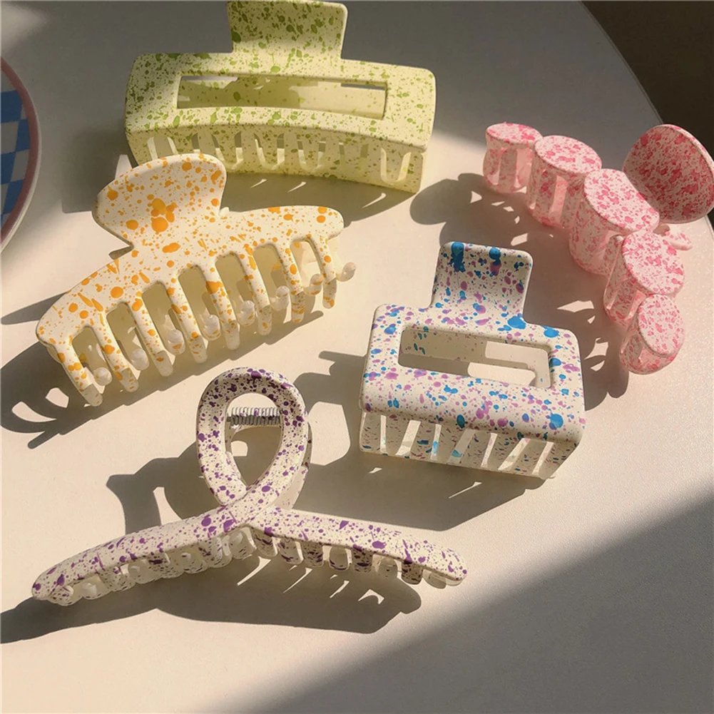 

Fashion Claw Clip Women Hair Clips Simplicity Candy Color Splash Ink Hair Claw Girls Hairclip Hair Barrettes Hair Accessories