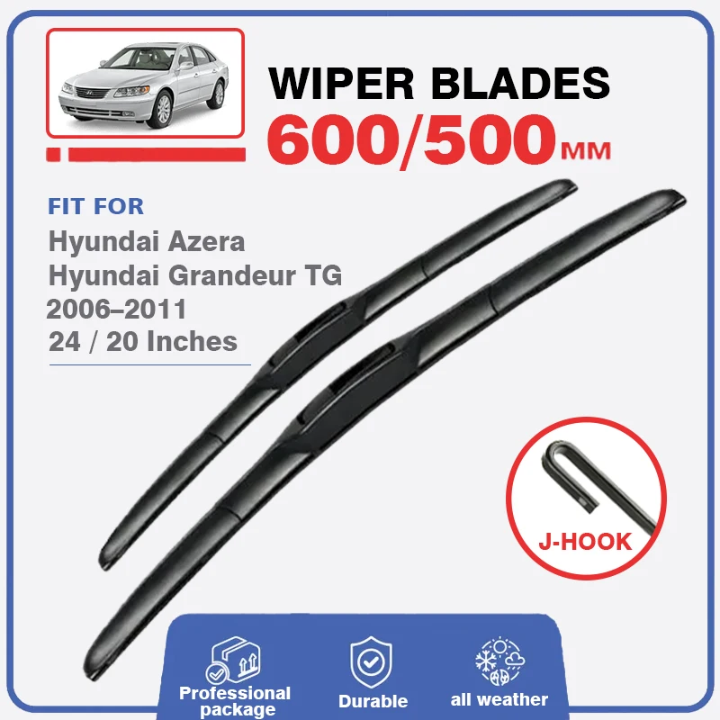 

LHD RHD Front Wiper Blades For Hyundai Azera Grandeur TG 2006 - 2011 Windshield Windscreen Window 24"+20" Accessories 2010 2009