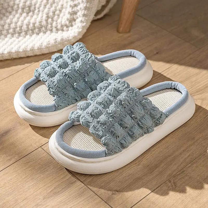 JIANBUDAN outdoor comfortable soft slippers women Indoor Flat EVA Thick sole Slides summer sandals home shoes Non-slip slippers