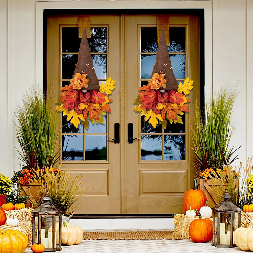 Декор на День Благодарения украшения сезона урожая осенний круг из ротанга