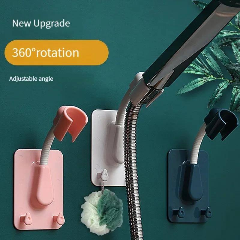 

049HOME держатель для душевой лейки Регулируемый самоклеящийся кронштейн для душевой лейки настенное крепление с 2 крючками подставка для спа ...