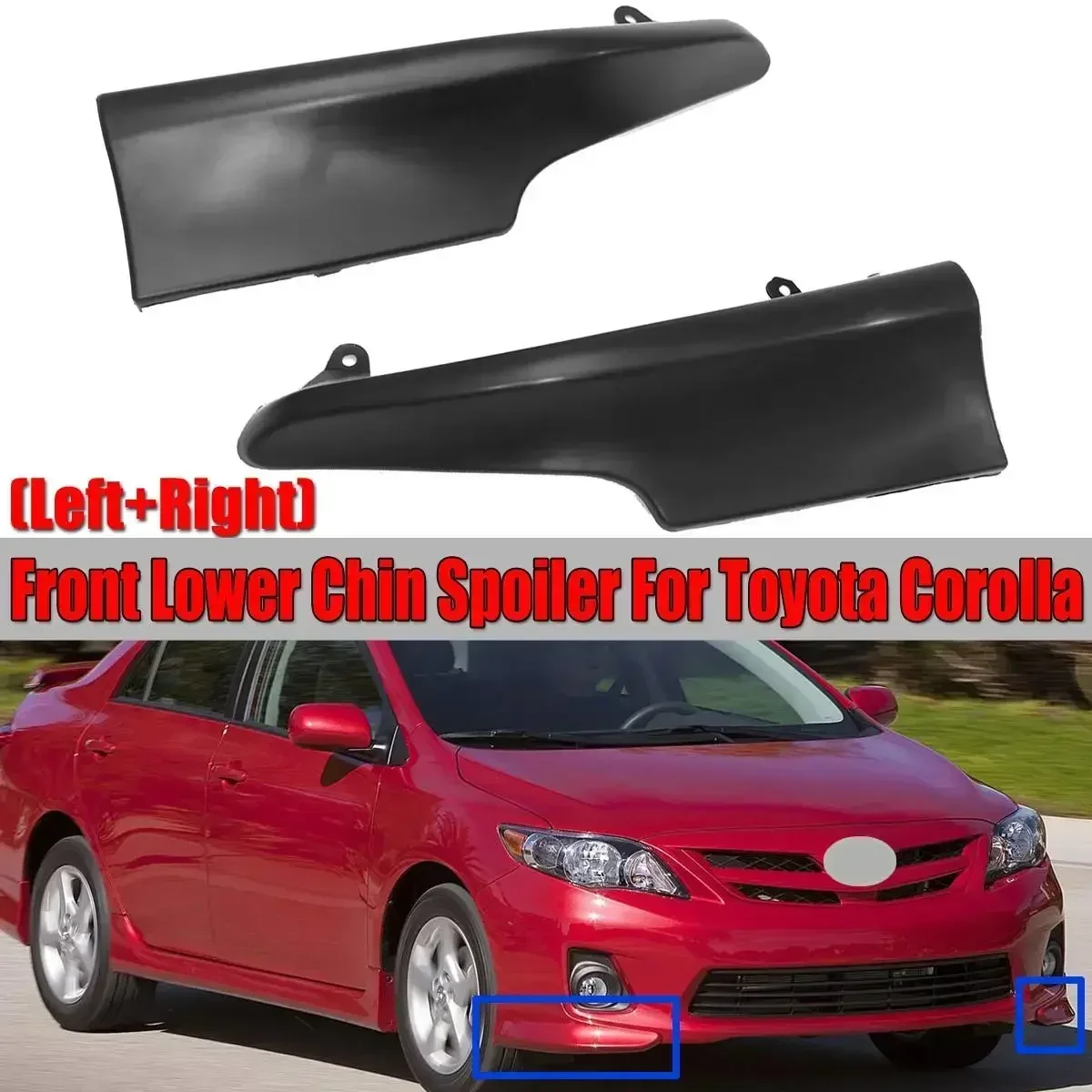 New Pair Car Front Bumper Corolla Lower Chin Spoiler Lips For Toyota 2011 2012 2013 S Style Lip Diffuser Body Kit