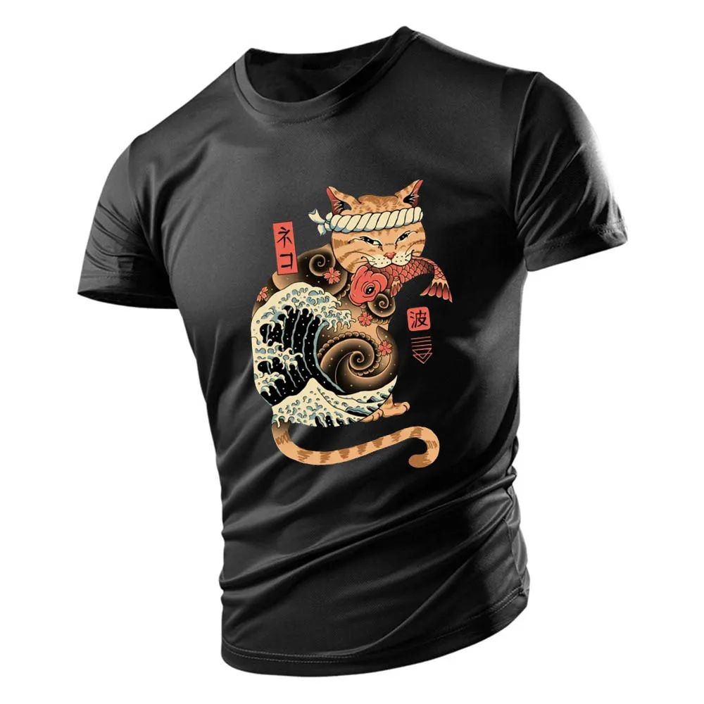 

Модная Всесезонная уличная спортивная уличная 2D Футболка с принтом для взрослых большого размера с коротким рукавом Мужская свободная быс...