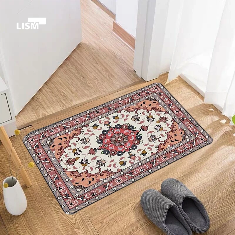 

Persian Style Entrance Doormat Carpet Kitchen Rug Bathroom Mat Living Room Non-Slip Indoor Flannel Modern Home Decor Accessories
