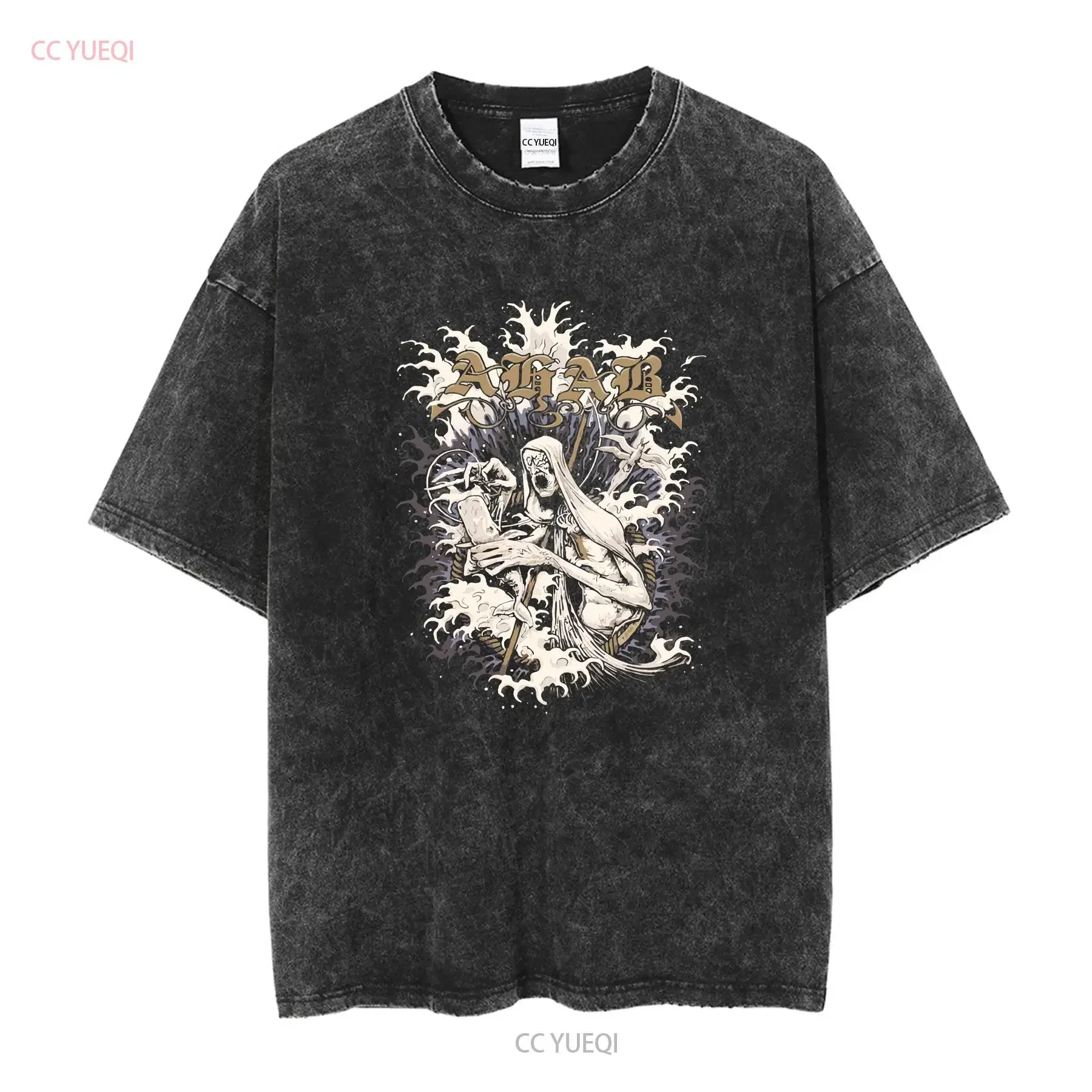 Фото Футболка AHAB XL Les Discrets Coldworld Empyrium Alcest Ulver Clouds Faal с длинными или короткими рукавами, винтажная стираная повседневная растянутая футболка №2