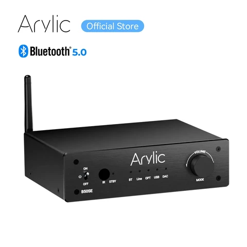 Arylic B50 SE Bluetooth стерео 50 Вт x 2 аудио усилитель ресивер 2,1 каналов Mini Class D встроенный усилитель для домашних динамиков