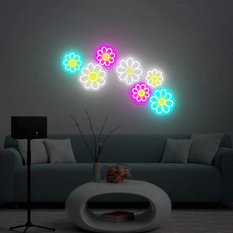 

Beautiful Flowers Neon Sign Handmade Custom Neon Light for Living Room Bedroom Wall Led Lights Signs Home Decorative