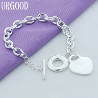 925 sterling silver love heart pendant bracelet for women party engagement wedding gift fashion jewelry