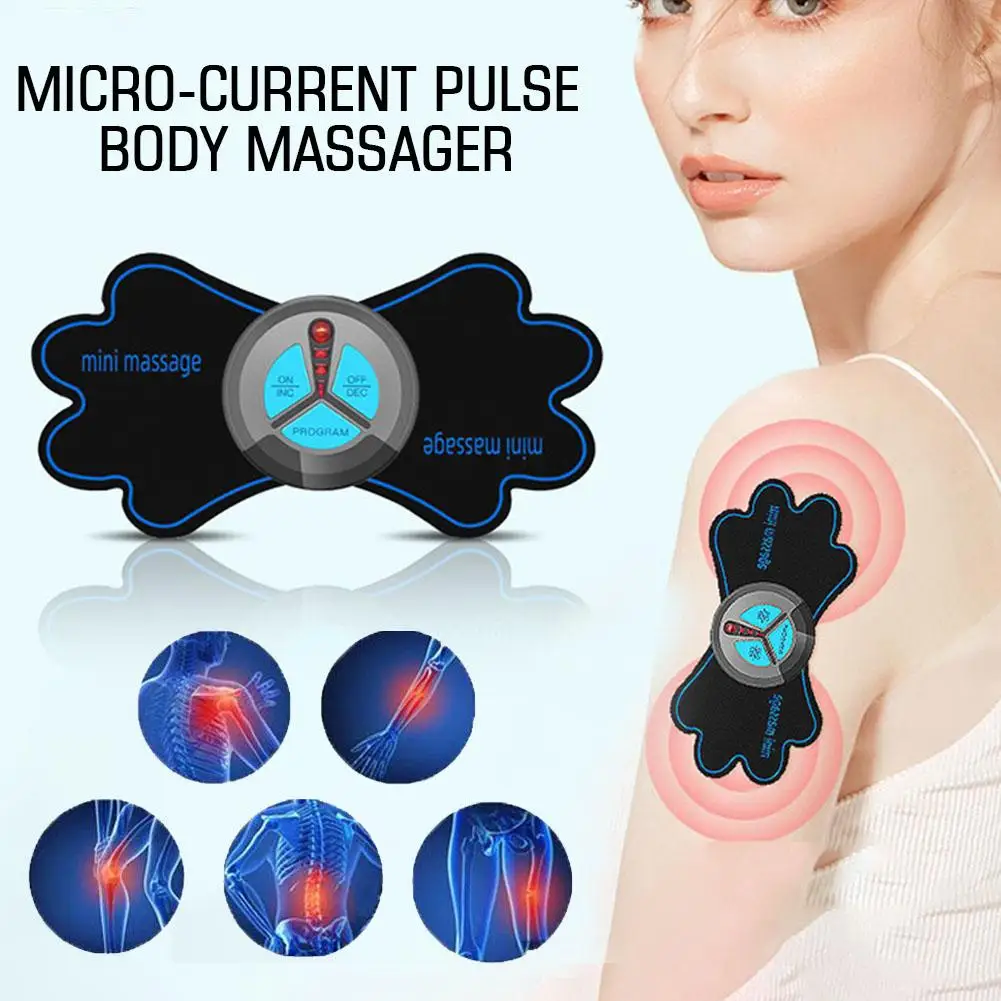 

New EMS Neck Massager Mini Electric Pulse Cervical Back Body Muscle Massage Spine Relief Massager Pads Micro-current Pain P D3S7