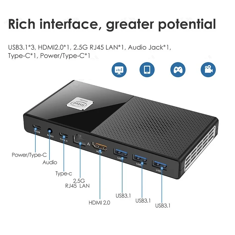 Карманный игровой мини-компьютер M6 Windows 11 Intel Celeron N5105 16 ГБ DDR4 512 ТБ NVMe SSD WIFI6 BT5.2