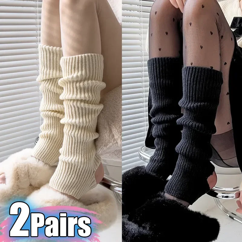 

2/1pair Lolita Long Socks for Women Leg Warmers Knitted Stockings Warm Foot Cover Arm Leg Warmer Winter Crochet Socks Boot Cuffs