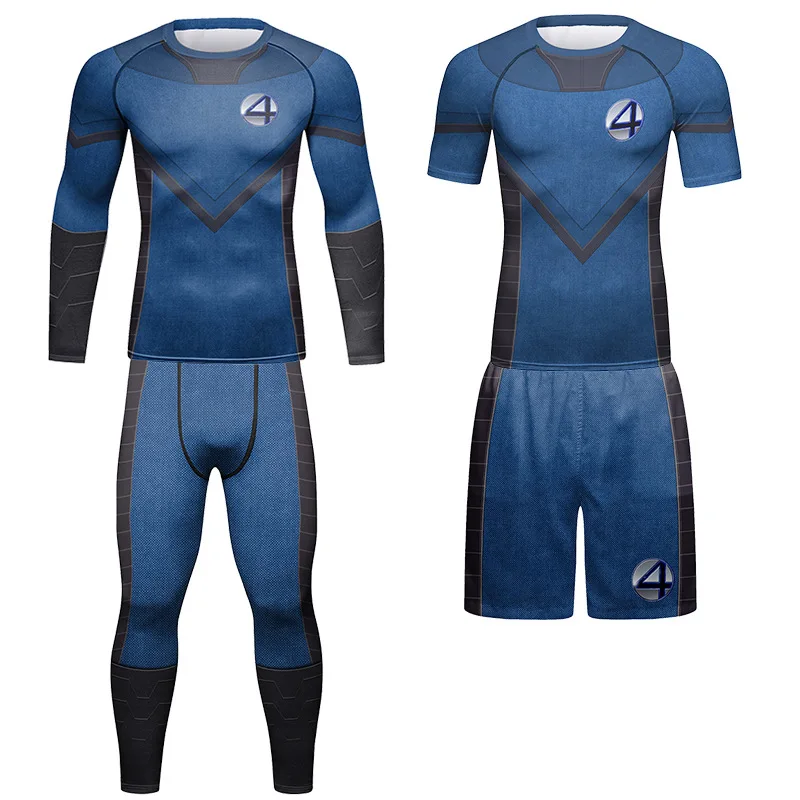 Фото Mannen Compressie Mma Boksen Rashguard Muay Thai Jiu Jitsu Kickboksen Trainingspak спортивный набор для бега фитнес-зал тренировки Kleding №2