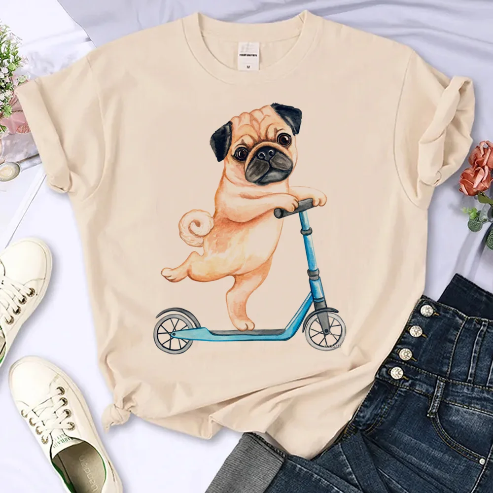

Pug t-shirts women harajuku funny streetwear t shirt girl funny manga Japanese clothes