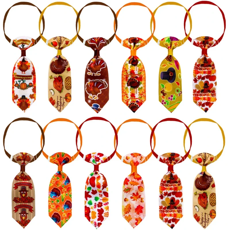 

Thanksgiving Pet Dog Necktie Collar Cat and Dog Universal Decoration Maple Leaf Pumpkin Turkey Accessories Dog Pet Supplies