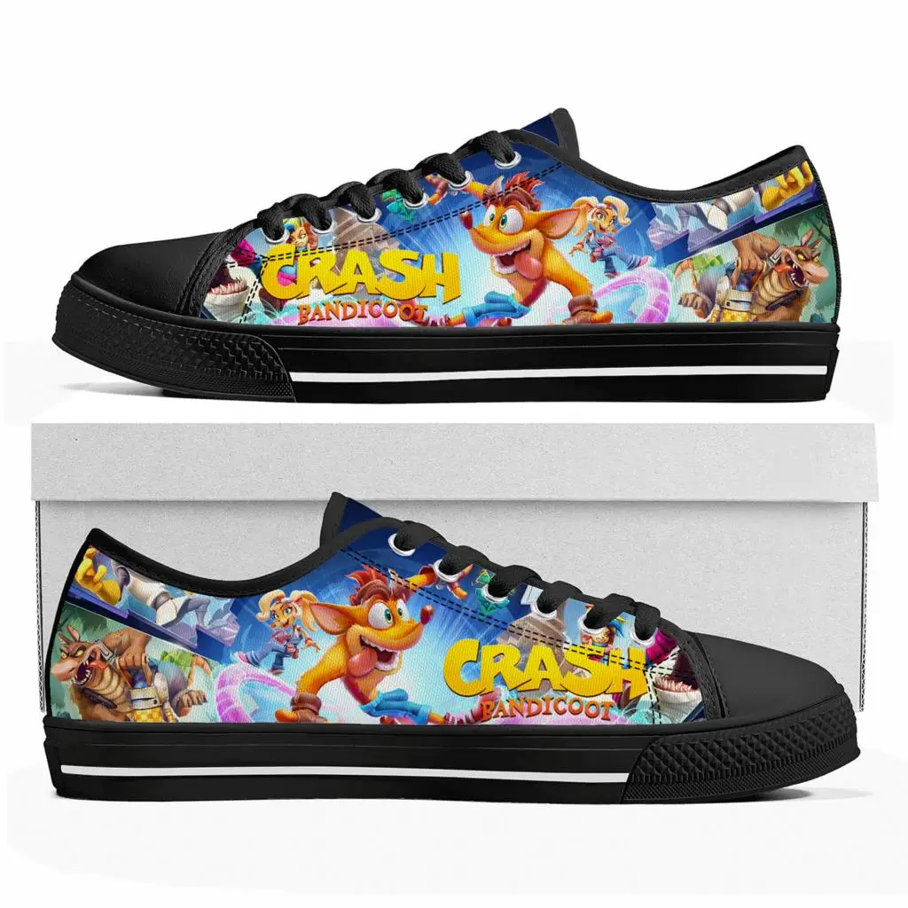 

Crash Bandicoot Low Top Sneakers Cartoon Game Womens Mens Teenager High Quality Shoes Casual Fashion Tailor Made Canvas Sneaker