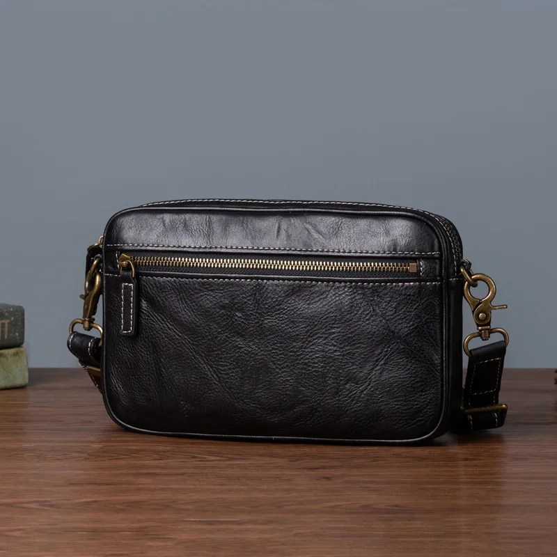 Мужская кожаная сумка-мессенджер на плечо кошелек