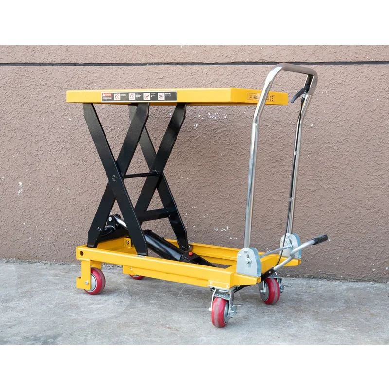 500 кг 0 9 м небольшой ножничный подъемный стол тележка ручной подъемник