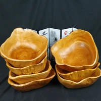 solid wood fruit plate fruit basket irregular wooden bowl root carving wooden tray log tableware bowls and plates dinner set