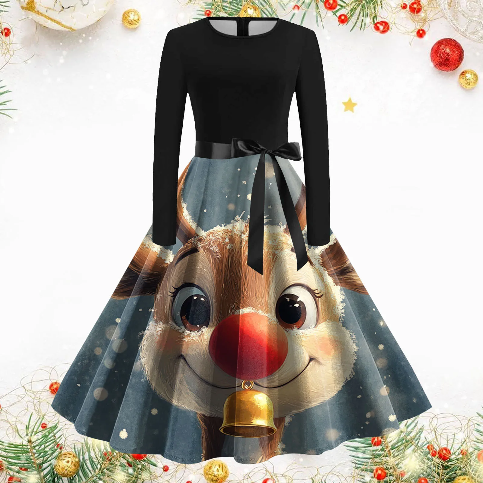 Винтажное рождественское платье для женщин рождественские костюмы зима 2025