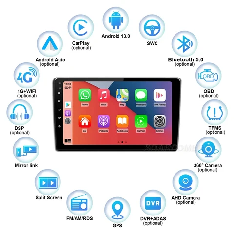 Для Skoda Octavia 2 A5 2008-2013 Android 15 Carplay Автомобильный радиоприемник Мультимедийный видеоплеер Навигация без 2Din 2 Din DVD GPS 4G