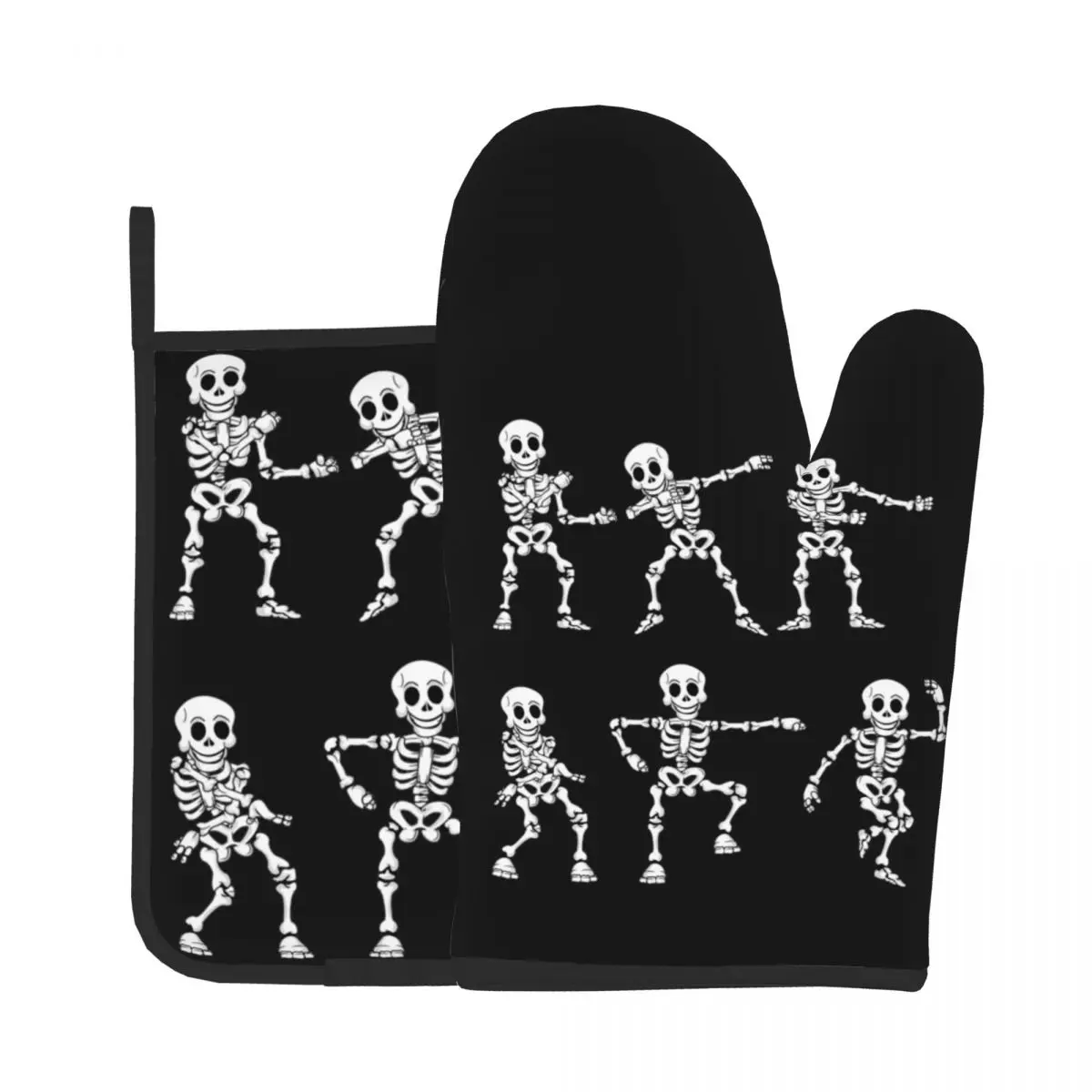 

Skeleton Dance Tumblr Grunge Aesthetic Hipster Art Kitchen Gloves Baking Oven Cooking Oven Mitts Heatproof Potholder Mat BBQ