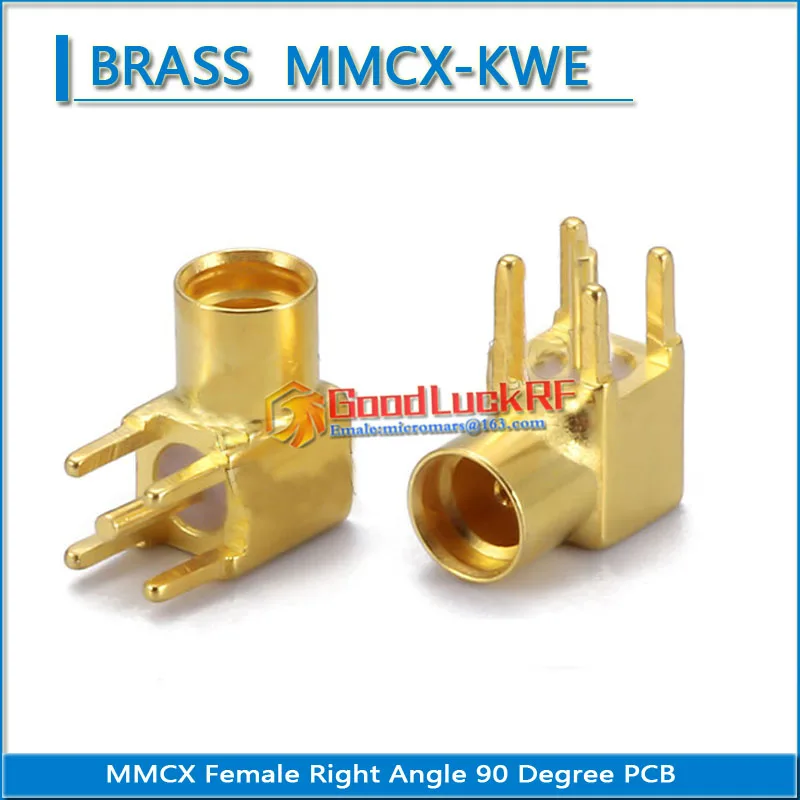

1X Pcs MMCX Female 90 Degree Right Angle Solder Square PCB Plug Brass GOLD Plated Brass PTFE