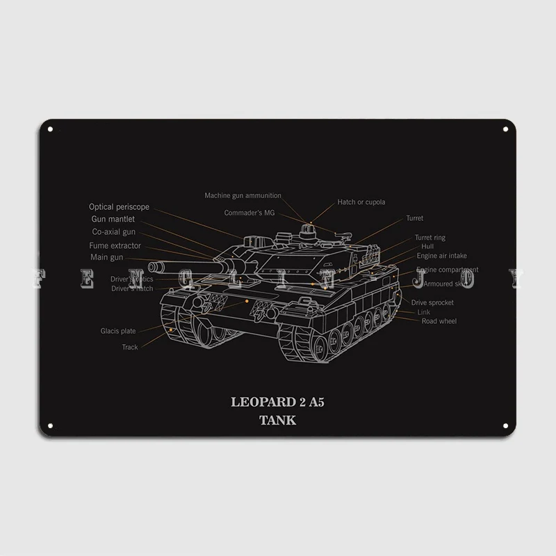 Tank Leopard 2 A5 Poster Metal Plaque Club Home Club Bar Custom Plaques Tin Sign Poster